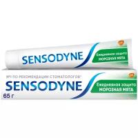 Зубная паста Sensodyne Ежедневная Защита Морозная мята с фтором, для снижения чувствительности зубов и защиты от кариеса, 65 г