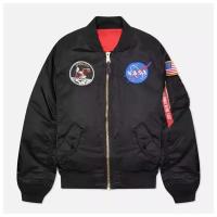 Мужская куртка бомбер Alpha Industries MA-1 Apollo NASA чёрный, Размер S