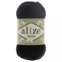 Пряжа Alize Bella 100 г, 100 % хлопок, 100 г, 360 м, 5 шт., 60 черный 360 м