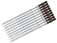 Шампуры широкие 9 шт., с деревянной ручкой, 500х16х3 мм