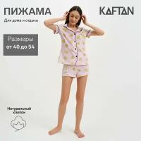 Пижама Kaftan, размер 42, черный, розовый