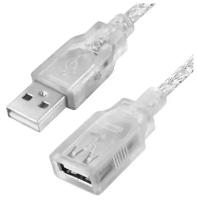 Удлинитель PROF USB 2.0 AM / AF прозрачный (GCR-UEC21), прозрачный, 5.0м