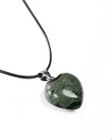 Кулон / подвеска / талисман Сердце объемное из натурального камня со шнурком, Яшма Камбаба, 2см