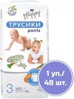 Bella Baby Happy трусики 3 (6-11 кг), 48 шт., белый