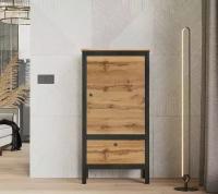 БРВ-Мебель Тумба с одной дверцей и ящиком высотой 120 см Лофт REG1D1S/60 дуб вотан