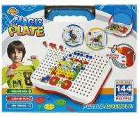 Конструктор мозаика с шуруповёртом 144 деталей Magic Puzzle Plate