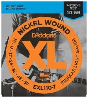 D'Addario EXL110-7 XL NICKEL WOUND Струны для 7-струнной электрогитары, 10-59