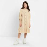 Платье для девочки MINAKU цвет светло-бежевый, рост 158 см