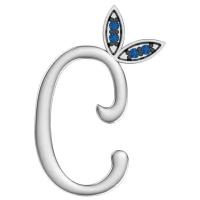 POKROVSKY Серебряная подвеска буква "С" с синими фианитами 0400634-10275