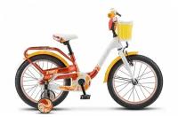Велосипед Детский Pilot-190 18" V030 9" Красный/жёлтый/белый цвет для девочек и мальчиков с дополнительными колесами