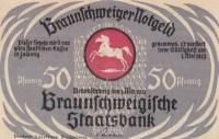 Германия (Веймарская Республика) Брауншвейг 50 пфеннигов 01.05.1921 г. (Вид 4) (8)