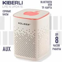 Колонка портативная Беспроводная колонка Bluetooth с FM-радио переносная акустическая система, белый