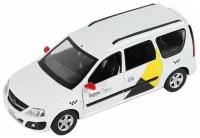 Машинка металлическая Яндекс. Такси, инерционная, LADA LARGUS (Ларгус), масштаб 1:24, озвучено Яндекс Такси, открываются 4 двери, капот, багажник, озвучено яндекс. такси свет, звук
