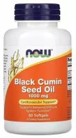 Капсулы NOW Black Cumin Seed Oil, 140 г, 1000 мл, 1000 мг, 60 шт