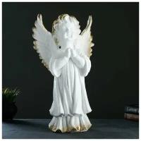 Фигура 'Ангел молящийся большой' белое золото 53х30х20см