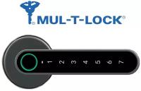 Кодовая Смарт ручка Mul-T-Lock H03G с работой от смартфона и биометрией, черная
