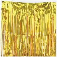 Дождик-занавес Золотая сказка для праздника и фотозоны, длина 2 м, ширина 1 м, золотистый