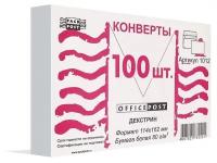 Конверты OfficePost белые, С6, декстрин, 114х162 мм, 100 шт