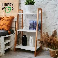 Стеллаж деревянный для дома и офиса "Хельга" сканди лайт 54*39,2*100 см, Libery Wood