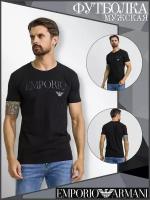 Мужская футболка черная с круглым вырезом Emporio Armani 111035_CC716 00020 L (50)