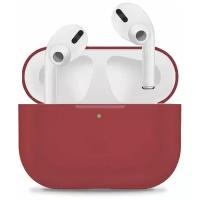 Силиконовый чехол для Apple AirPods Pro ультратонкий Premium /Защитный кейс для беспроводных наушников Эпл Аирподс Про (Burgundy)