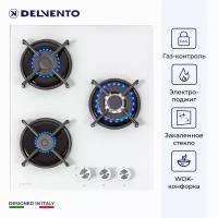 Варочная панель газовая DELVENTO V45N35C001 45 см, WOK-конфорка, белый