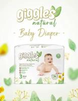 Подгузники Giggles natural Midi (3) 4-9 кг, 34 штуки