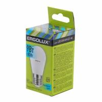 Лампа светодиодная ERGOLUX LED, 9Вт, E27, 4500K, 172-265В, шар