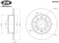 Диск Тормозной Задний 253X10mm 5/112 (1Шт.) Bd5322 BM-Motorsport арт. BD5322