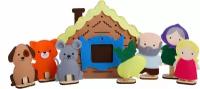 Детский кукольный пальчиковый театр "Репка", сюжетно-ролевой набор из 7 фетровых фигурок персонажей + домик, развитие воображения и координации