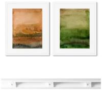 Набор из 2-х репродукций картин в раме Landscape colors, No5, 2021г. Размер картины: 42х52см