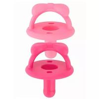 Itzy Ritzy (США) Детские пустышки силиконовые для девочек Розовая/Светло розовая
