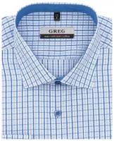 Рубашка мужская длинный рукав GREG 225/131/8247/Z/1_GB, Полуприталенный силуэт / Regular fit, цвет Голубой, рост 174-184, размер ворота 44