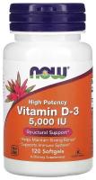 NOW Vitamin D-3 5000 IU 120 гелевых капсул