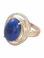 Кольцо помолвочное Lotus Jewelry, лазурит, размер 19, синий