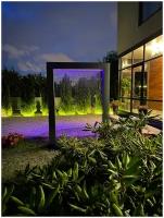 Садовый Водопад "Палаус" / Элемент ландшафтного дизайна / Уличный фонтан с LED подсветкой на пульте управления / цвет "Цунами"