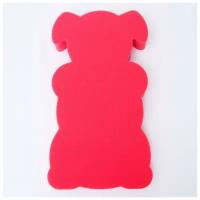 Карапуз Подкладка для купания макси "Мишка", цвет красный/розовый, 55х30х6см