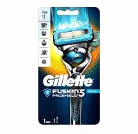 Бритвенный станок Gillette Fusion5 ProShield Chill, 5 лезвий, 1 сменная кассета, многоразовый