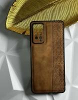 Чехол кожаный на Xiaomi Redmi Note 12 Pro 4G/ Чехол на Сяоми Редми Нот 12 Про 4g с защитой камеры, геометрия, коричневый