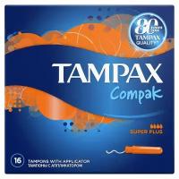 Тампоны Tampax Compak 16 шт размер Super Plus