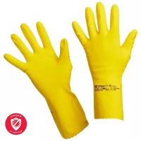 Перчатки латексные хозяйственные Vileda Professional для уборки универсальные Многоцелевые, желтые, размер XL, 102591