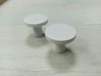 Ручка мебельная кнопка цвет: белый Комплект из 2 шт. SETE