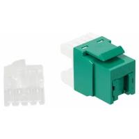 Модуль Keystone Lanmaster, RJ45, кат.5E, UTP, 180 градусов, со встроенной шторкой, зеленый (LAN-OK45U5E/180P-GN)