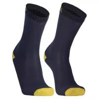 Водонепроницаемые туристические спортивные носки DexShell Ultra Thin Crew L (43-46), синий/желтый, DS683NLL