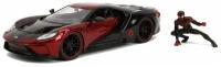 Модель машинки с фигуркой Jada Toys Hollywood Rides: Машинка Форд ГТ 2017 (2017 Ford GT) 1:24 + Фигурка Майлз Моралес (Miles Morales) 7 см (31