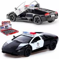 Машинка металлическая игрушка 1:36 Lamborghini Murcielago LP640 Police (Ламборгини Мурселаго Полицейская) инерционная, 12,5 см