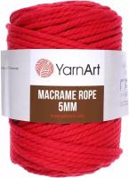 Пряжа YarnArt Macrame Rope 5mm красный (773), 60%хлопок/ 40%вискоза/полиэстер, 85м, 500г, 1шт