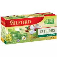 Чайный напиток травяной Milford 12 herbs в пакетиках, фенхель, малина, 20 пак