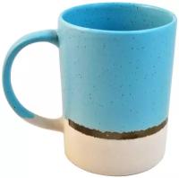 Кружка двухцветная "Ribbon" / чашка / кружка для чая / для кофе, кофейная чашка / кружка маме / двухцветная / керамическая, "федерация", 370 мл. голубой
