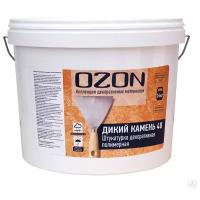 Декоративное покрытие OZON Штукатурка ДИКИЙ КАМЕНЬ 40, белый, 16 кг, 9 л